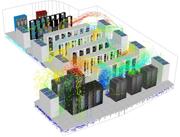 图2 : 资料中心的散热与空调设计，对于节能效果至关重要。 （source：Future Facilities）