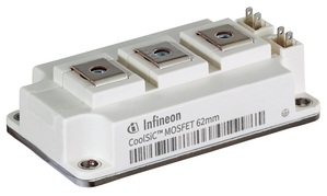 圖一 : 該62mm模組配備了英飛凌CoolSiC MOSFET,可實現極高的電流密度,分別提供6mΩ/250A,3mΩ/357A和2mΩ/500A型號選擇。
