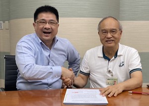 圖一 : 威潤科技湯潤?董事長與義隆電子葉儀?董事長宣布將於AI領域進行合作。