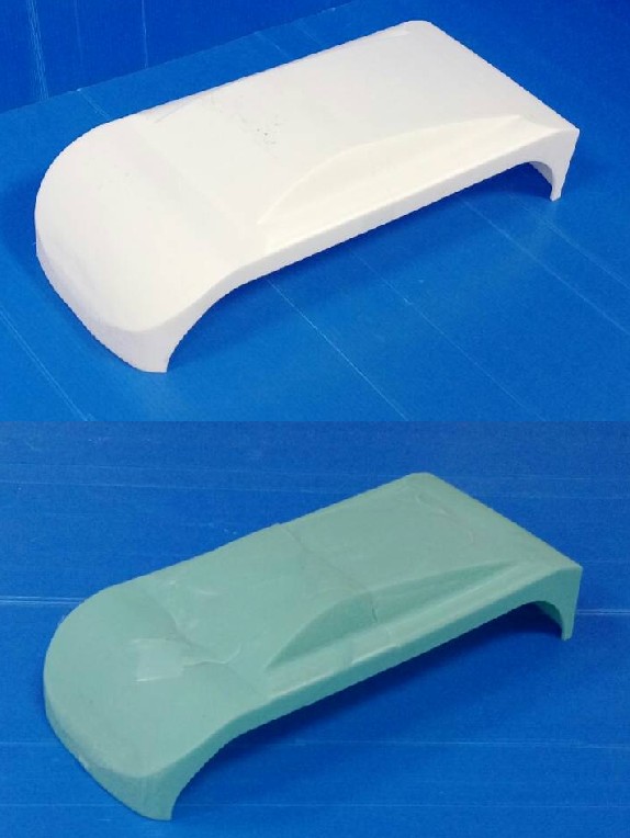 研究載具與運用具有幾何形狀複雜異形冷卻水路大尺寸快速模具的射出成型產品實體圖