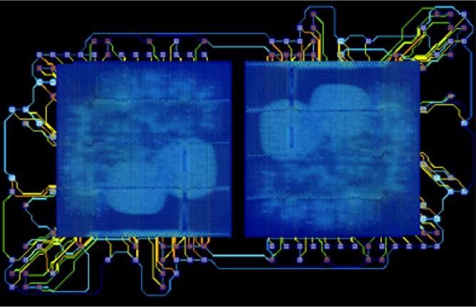 透過Ansys RedHawk-SC對雙小晶片進行電源完整性分析2.5D系統顯示電流密度分佈。