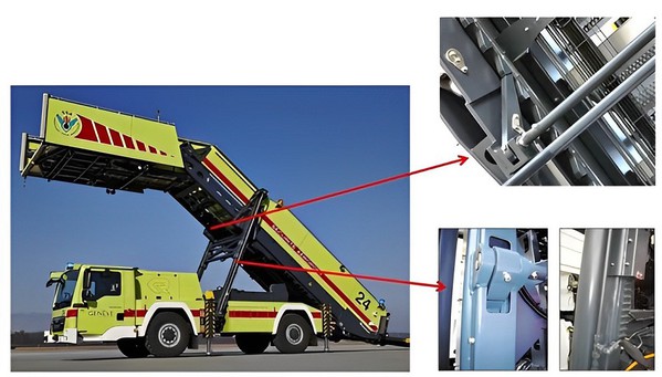 图2 : 救援梯上的锁定机械装置