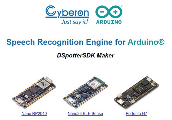 圖三 : 語音識別引擎目前支援三種Arduino官方板卡（圖片來源：Cyberon官網）