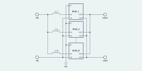 图三 : BCM转换器可轻松并联，满足更高的电源需求。