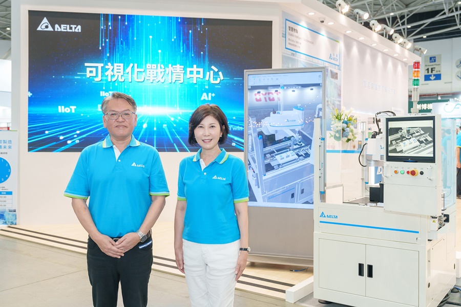 台達品牌長郭珊珊(右)與機電事業群副總經理巫泉興。（source：台達電）