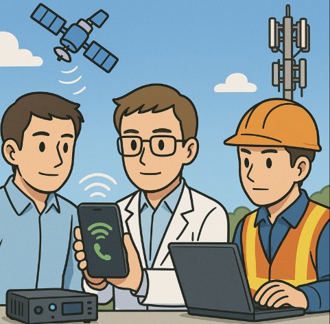 圖二 : 與MNO、衛星營運商協作進行OTA與互通測試,關鍵包含:波束切換穩定性、衛星模式下的App體驗、緊急服務可用性、能耗與溫度行為、以及多制式切換時的話務保持。