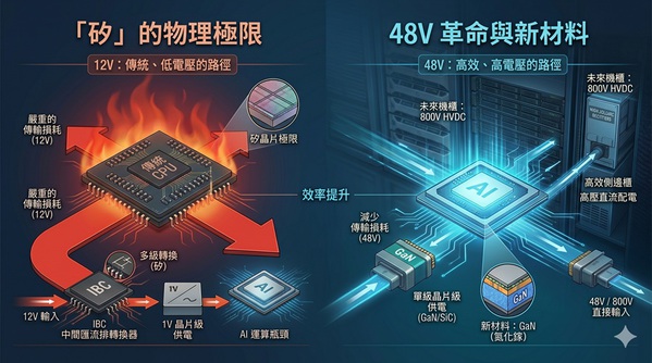 圖二 : 48V供電與新材料示意圖。