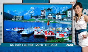 友达光电发表国内最大的65吋FHD液晶电视显示器面板，具备ASPD、AMVA及HiColor三大技术。（图片提供：友达光电） BigPic:1000x600
