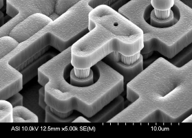 一种微机电加速器系统的放大图像。(Source:memx.com)