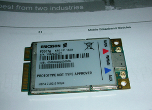 这是Ericsson所推出支持HSPA行动宽带规格、与Intel Moorestown平台搭配、主要应用在MID装置上的PCie Mini Card。（Source：HDC） BigPic:600x4