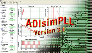 ADIsimPLL 3.1版設計工具畫面