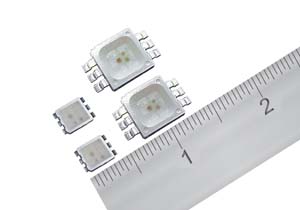 ROHM研發出兩款業界最薄h=0.6mm型及標準型，高亮度3色LED。
