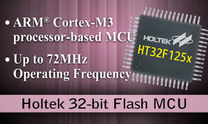 盛群推出32-bit通用型Flash 微控制器 HT32F125x系列，以ARM Cortex-M3為核心，具高性價比及完整開發工具。  BigPic:417x250