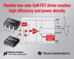 配合高密度电源转换器中MOSFET与氮化镓（GaN）功率场效晶体管（FET）使用的低侧栅极驱动器（low-side gate driver）