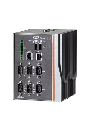 艾讯宽温强固型无风扇 Din-rail 嵌入式系统 rBOX101-6COM(ATEX) 配备 6 组隔离式 COM 埠，支持 AXView 智能型监控软件，适合电力、交通及工业应用
