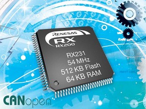 瑞萨电子欧洲分公司与port公司宣布，推出适用于瑞萨智慧型32位元RX231 MCU之高效率CANopen通讯协定堆叠。