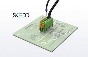 Phoenix SKEDD直接線對板連接器，為全新的無焊料連接器無須PCB接頭，減少組件數目。（Source：RS Components）