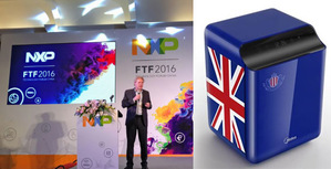 恩智浦在2016FTF未來科技峰會上展示多項創新合作方案與合作成果，其中包含與美的集團合作開發的半導體加熱魔術方塊。