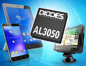 Diodes電流模式升壓型LED驅動器AL3050，為攜帶型設備的LED背光提供可程式化亮度功能。