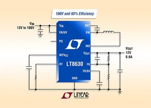 同步降压开关稳压器LT8630在无负载备用情况下采用Burst Mode 运行可将静态电流保持低于7μA。