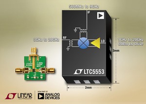 雙平衡混頻器 LTC5553採用纖巧 3mm x 2mm 封裝並具備 23.9dBm IIP3