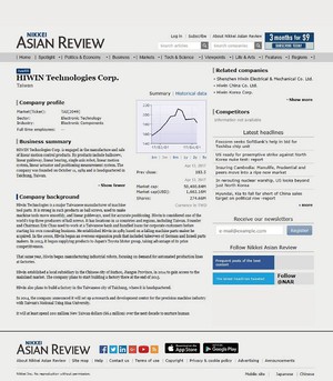 上銀科技被評選為『ASIA 300半年內市價增加率排行榜』第5名(source:HIWIN)