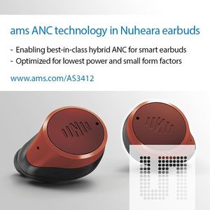 Nuheara真无线ANC耳机 采用奥地利微电子主动降噪技术