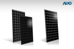 友达SunBravo高功率多栅线单晶矽模组（左）及SunForte高效率模组（右）