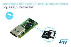 意法半导体独立式USB Type-C电源控制器，让设备快速、轻松升级到Type-C。