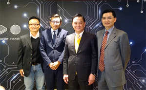 ＠圖說：SEMI全球行銷長暨台灣區總裁曹世綸（左2）、鈺創科技董事長盧超群(右2)、SEMI研究總監曾瑞榆（右1）、微軟雲平台解決方案副總呂欣育（左1）