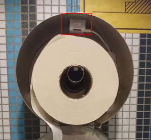 紅外線廁紙偵測模組，可監測廁紙存量(來源:資策會)