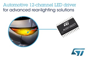 意法半導體推出靈活的車規級12通道LED驅動晶片，簡化現今最先進的車燈設計