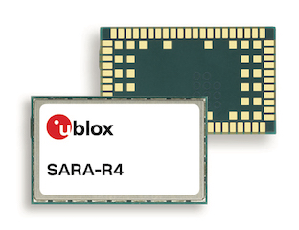 新款u-blox SARA-R4系列可提供最佳安全性以及整合的u-blox GNSS技術