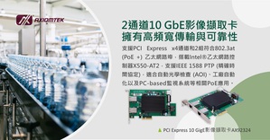 艾訊全新PCI Express 10 GigE影像擷取卡AX92324，結合IEEE 1588 PTP和PoE功能，滿足未來10 GigE相機日益增長的應用需求。