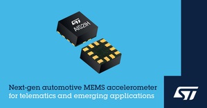 意法半导体推出针对高性能汽车应用的下一代MEMS加速度计。