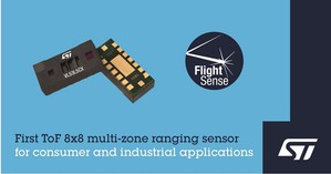 意法半导体推出8x8区测距飞行时间感测器，赋予应用创新
