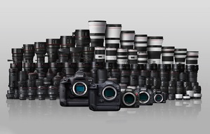 EOS系統包括21個型號的EOS系列相機和104個型號的RF和EF鏡頭