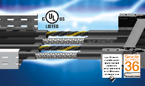 經過 2600 萬次行程測試：獲得 UL 認證的 CF150.UL 和 CF160.UL 控制電纜只需一條電纜即可用於拖鏈安裝到電纜線槽。（source：igus GmbH）