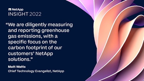 NetApp CTE Matt Watts说：我们正在努力测量和报告温室气体排放量，并关注客户使用NetApp方案的碳足迹。