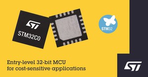 STM32C0系列微控制器让具成本考量的8位元应用同享32位元的性能，现已量产并可出货，其享10年产品寿命保障。