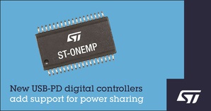 意法半導體ST-ONEMP數位控制器簡化高效能雙介面USB-PD轉接器設計
