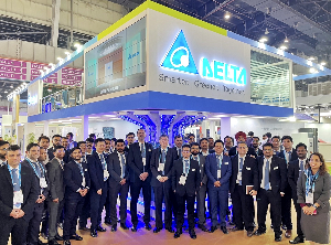 台達印度區總裁林正彬率台達印度區團隊於Elecrama 2023展場中合影