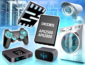 Diodes同步降壓轉換器新品AP62500和AP62800具有寬輸入電壓範圍，均採用12接腳V-QFN2030封裝。