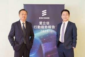 台灣愛立信總經理周大企(右)與台灣愛立信技術長姚旦(左)