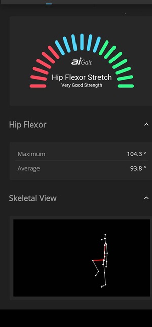 宏??智医开发新款数位化体操课程的App，从App画面显示，可见腿後肌肌力分析结果。(source:宏??智医)