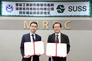 金属中心??执行长林烈全与德商休斯微技术公司(SUSS) 总经理高正? 签署合作备忘录，共同布局次世代高精度曝光定位技术。